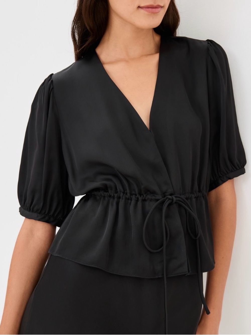 Jenni Kayne Black V-Neck Blouse NWT